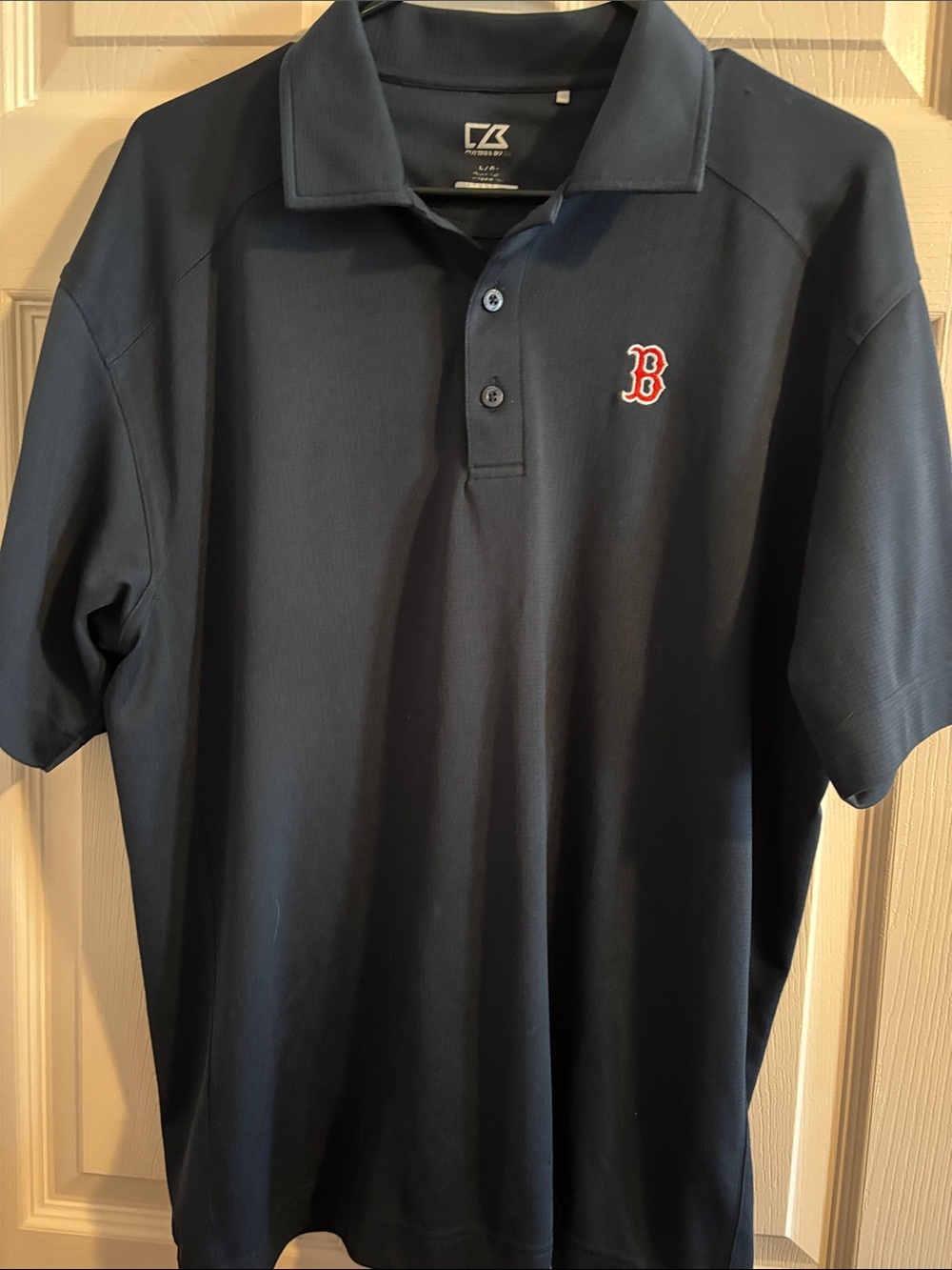 Men's Navy Polo with Red 'B' Chest Patch